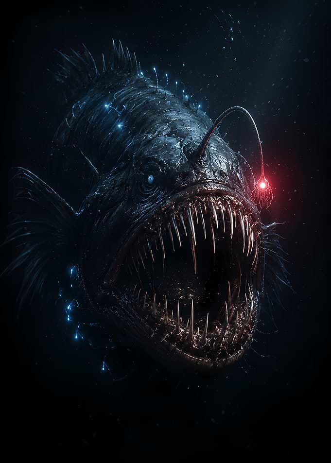 Deep Sea Anglerfish with Lure