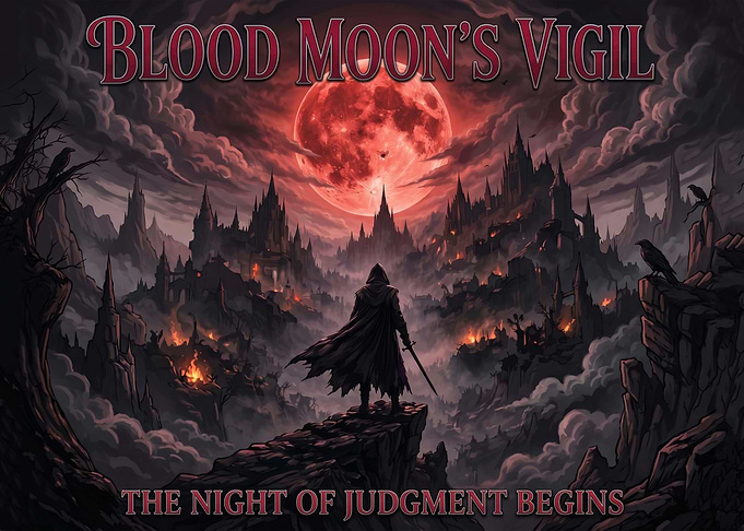 Blood Moon's Vigil Fantasy Art
