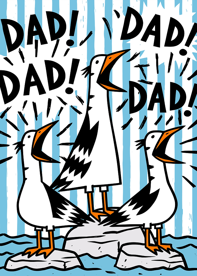 Three Seagulls Shouting DAD!