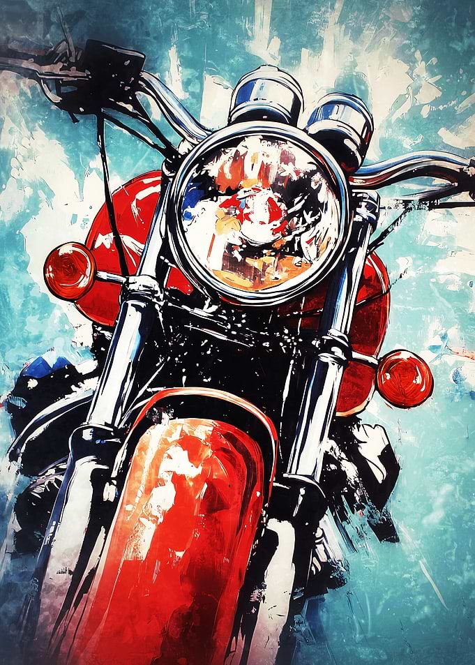 Close-up of a Vintage Motorcycle Headlight