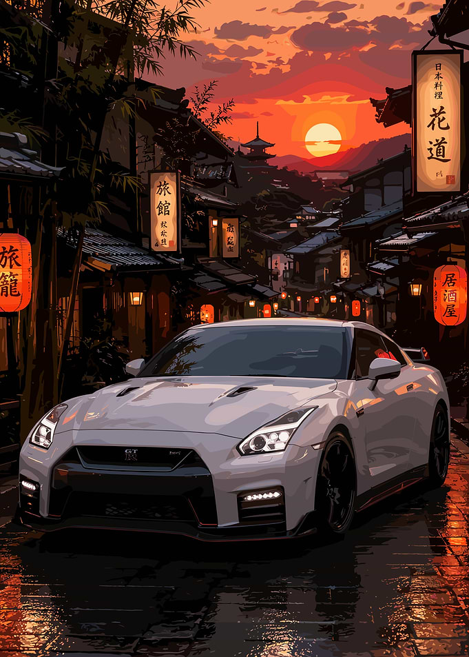 Nissan GT-R in a Japanese Street