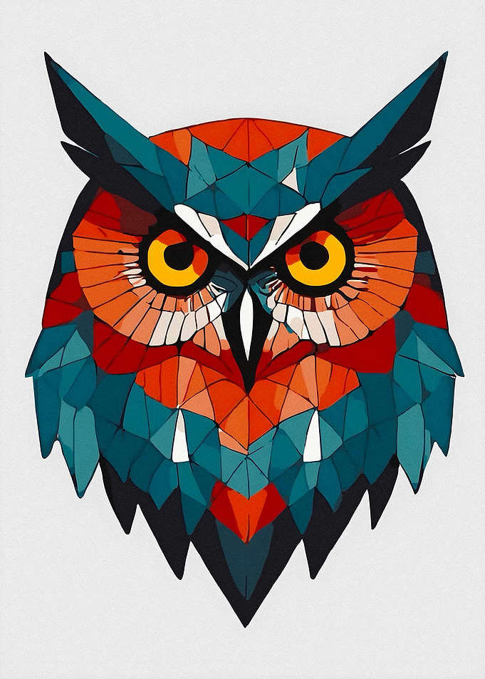 Geometric Owl Portrait