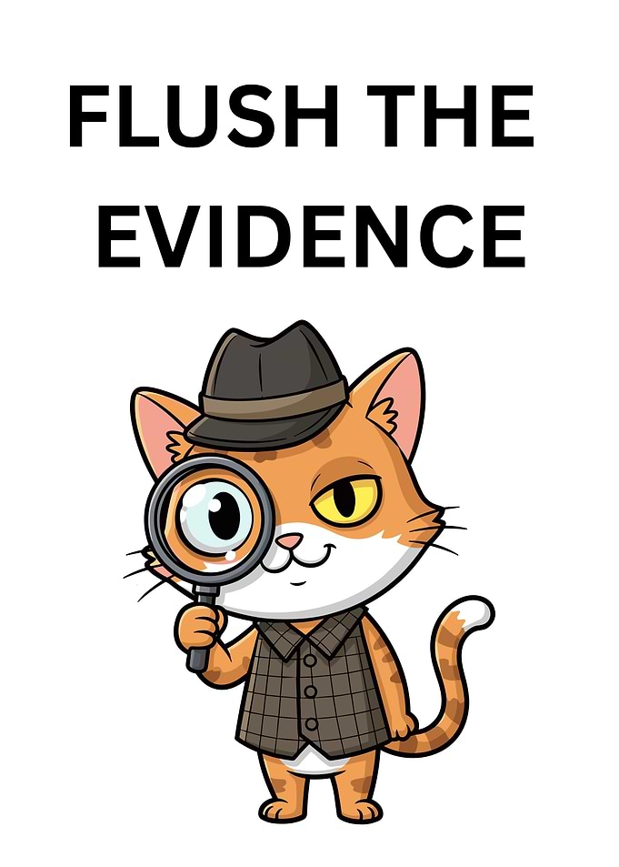 Detective Cat Funny Toilet Jokes