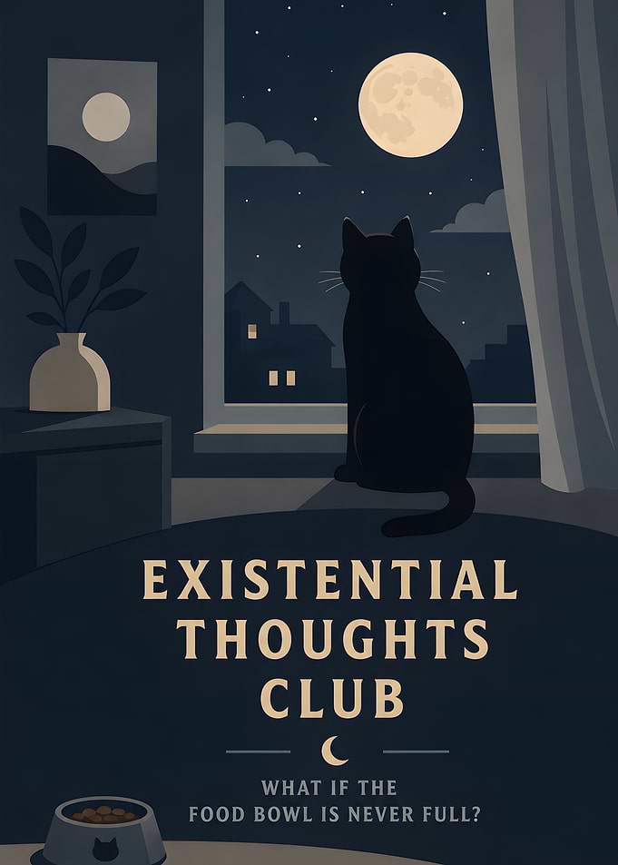 Existential Cat Contemplates Life