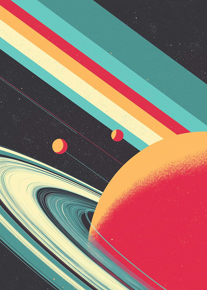 Retro Space Planet Rings