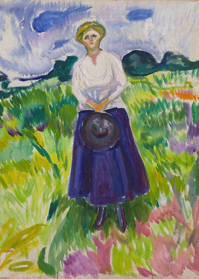 Woman in a Field Painting