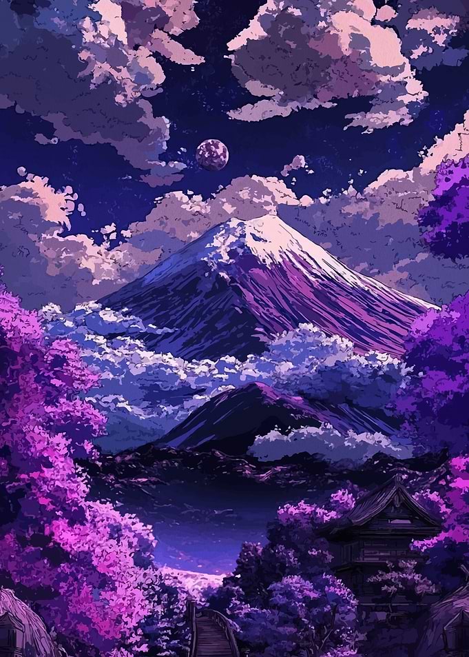 Enchanting Mount Fuji at Night