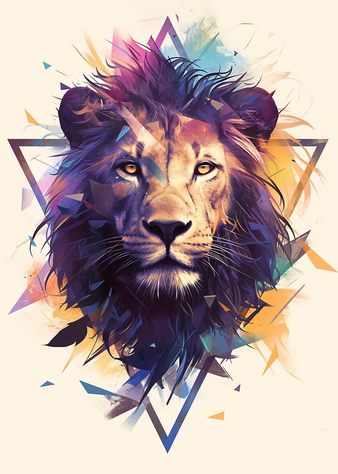 Geometric Lion Portrait
