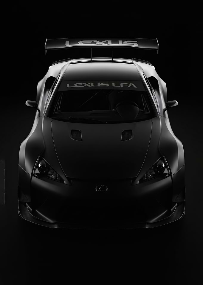 sleek black Lexus LFA Race Car poster