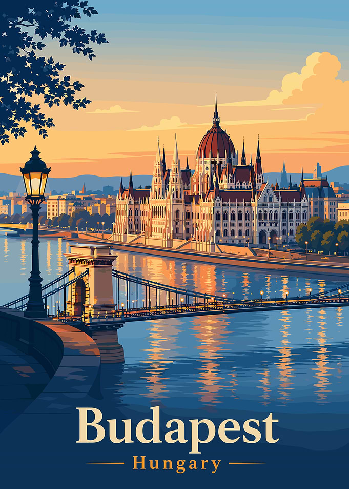 Budapest Hungary Travel Poster