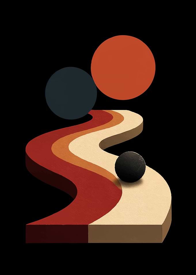Abstract Geometric Balls on Winding Path