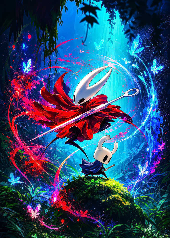 Hornet and Knight in a Magical Forest