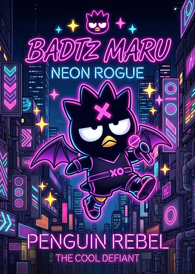Badtz Maru Neon Rogue Penguin Rebel