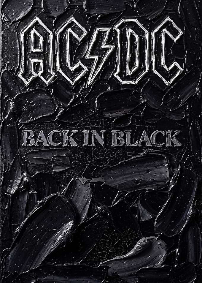 Back in Black Album Cover Art Painting