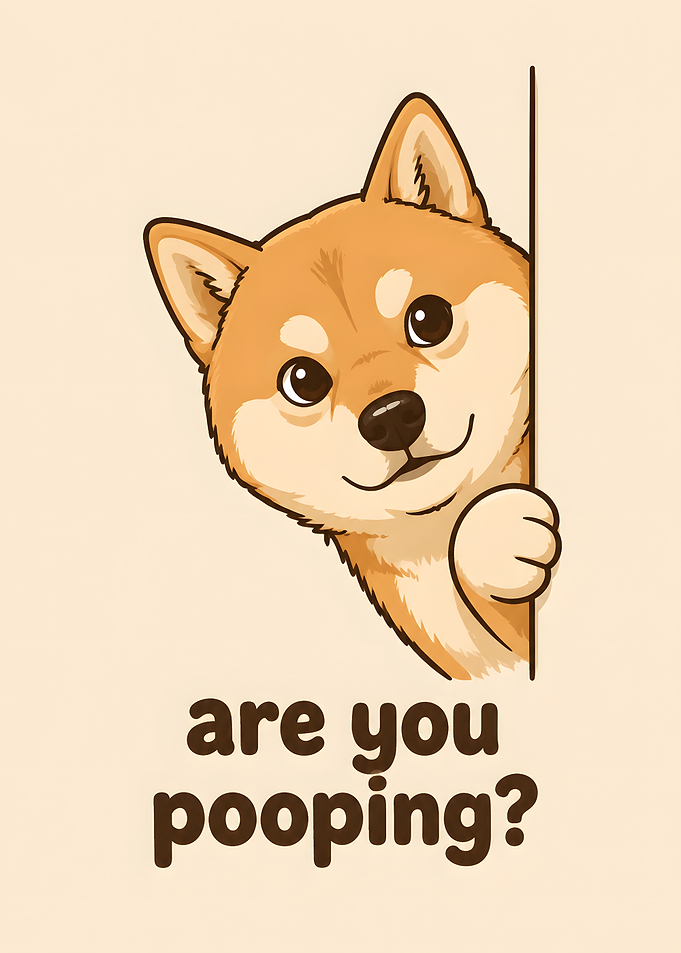 Shiba Inu Peeking with Funny Text