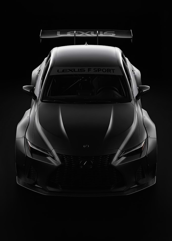 sleek black Lexus F Sport Race Car