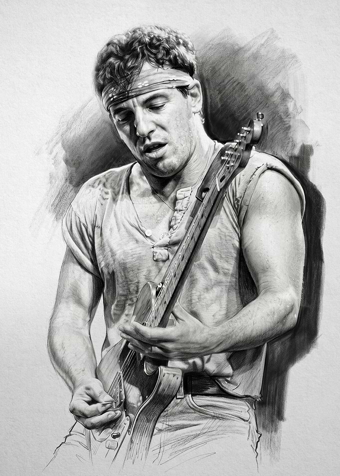 Bruce Springsteen Pencil Sketch