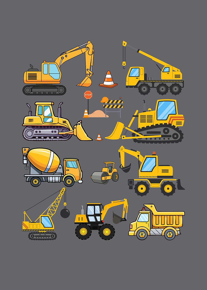 Construction Vehicles and Signs