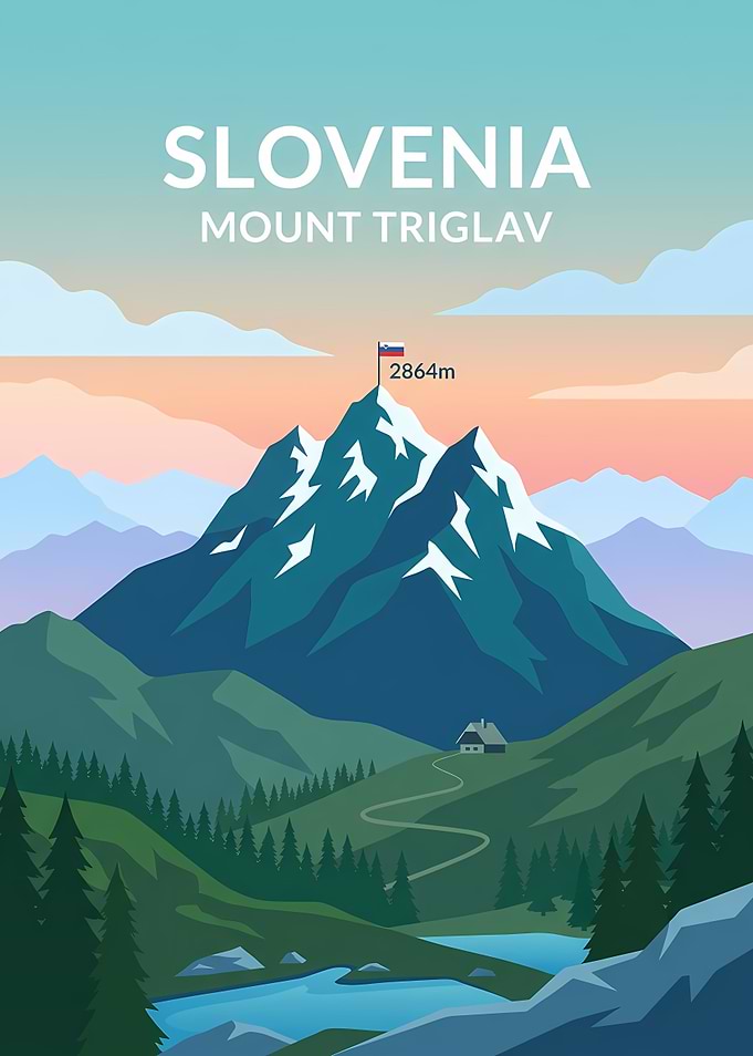 Mount Triglav Slovenia Travel Poster