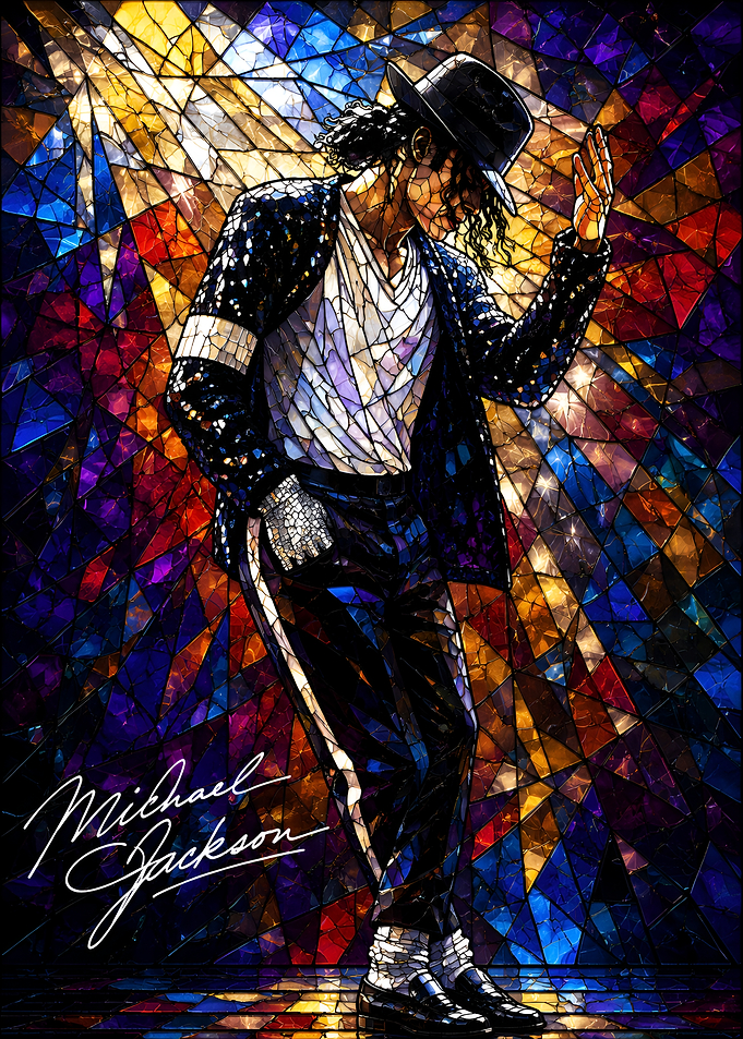 Michael Jackson Stained Glass Art