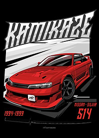 Red Nissan Silvia S14 Drift Car Art
