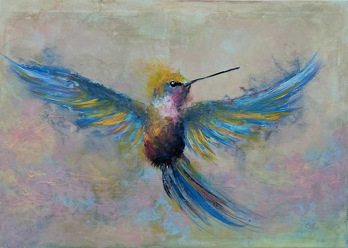 Vibrant Hummingbird in Flight