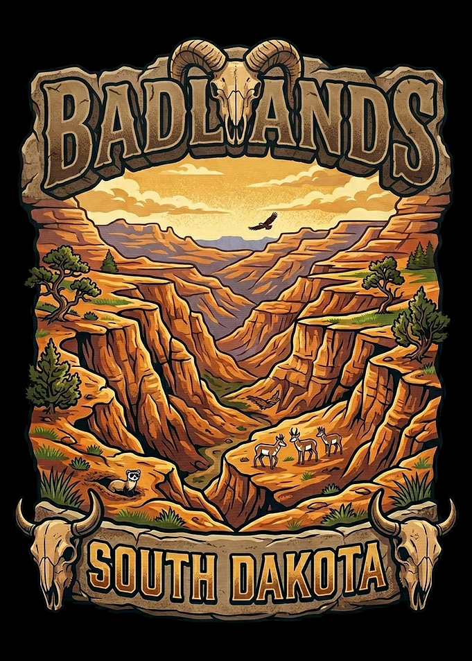 Badlands South Dakota Landscape
