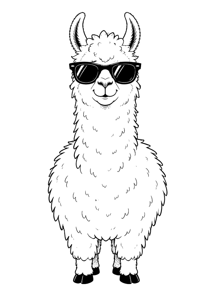 Cool Llama Wearing Sunglasses