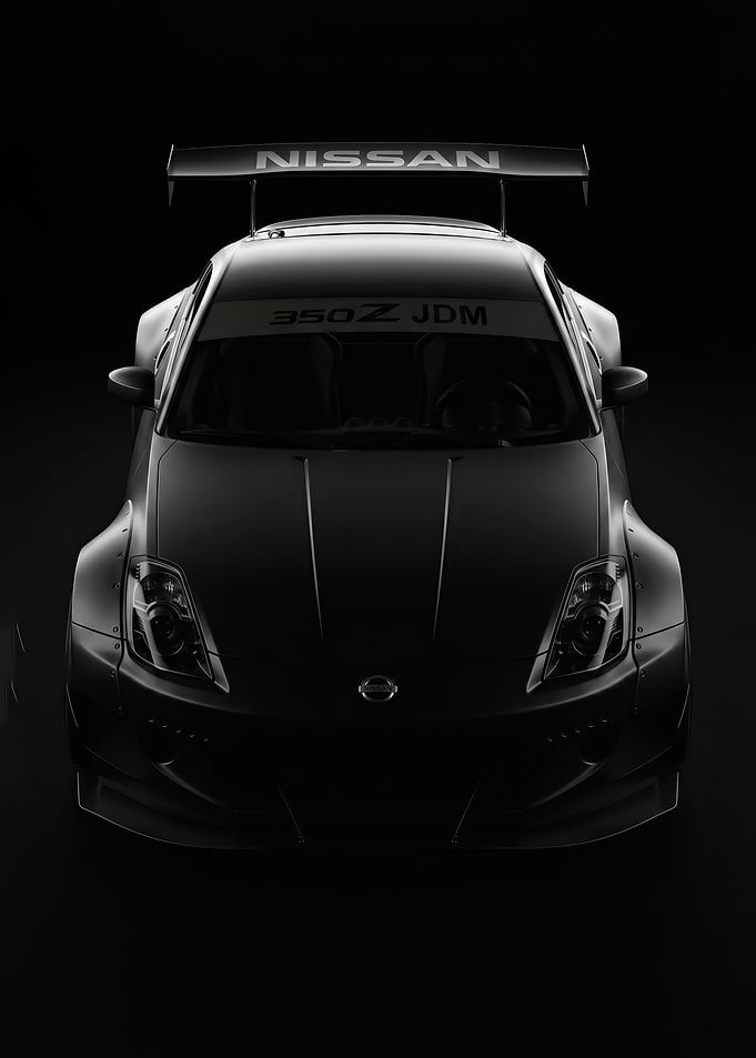 sleek black Nissan 350Z JDM Race Car