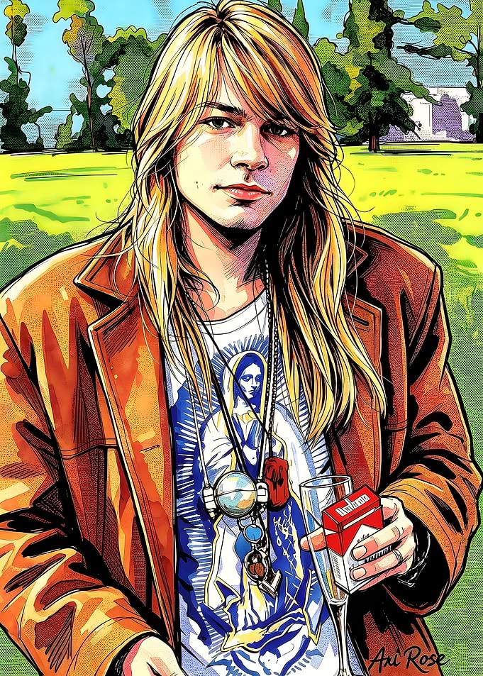 Axl Rose in a Garden