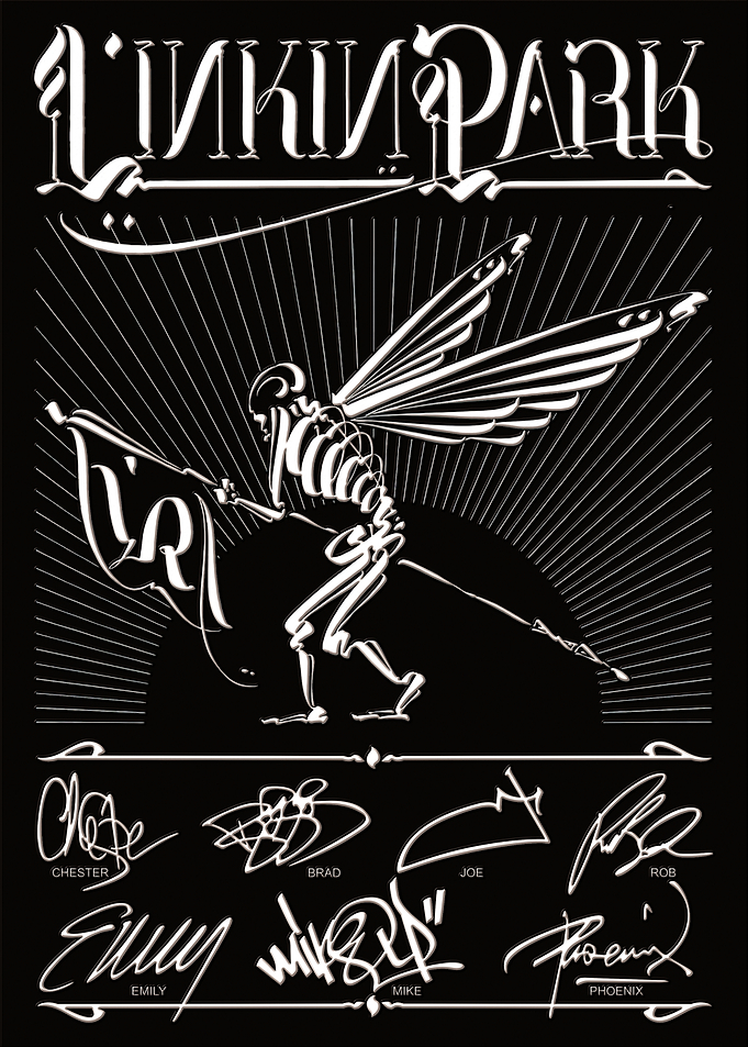 Linkin Park Skeleton with Wings Poster