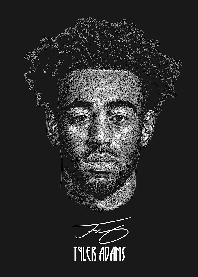 Tyler Adams Scribble art with Signature