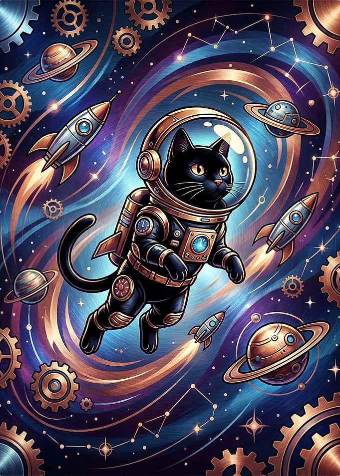 Astronaut Cat in Space
