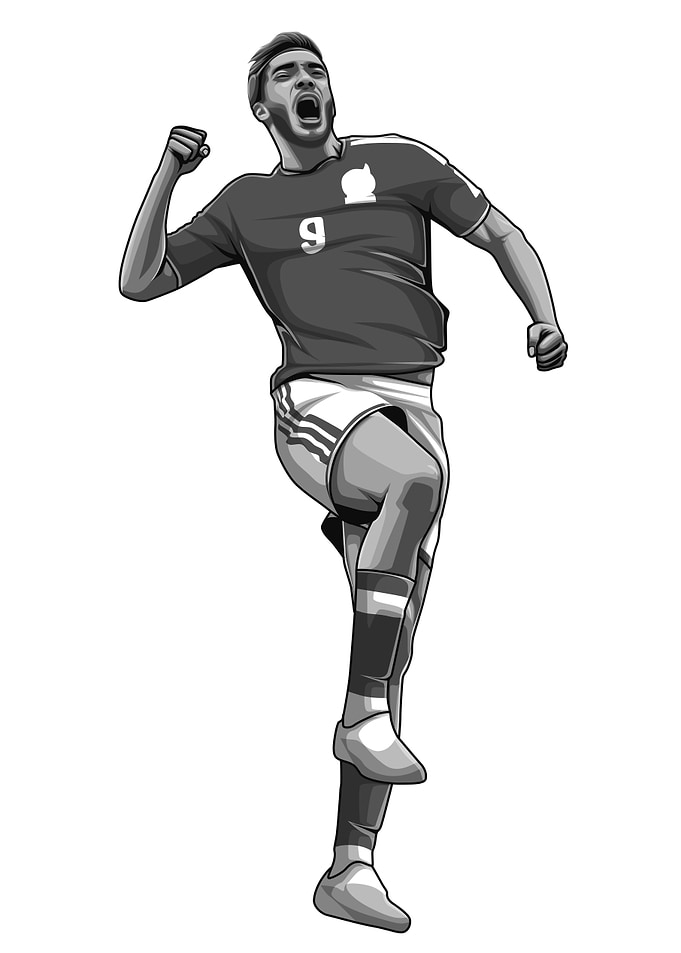 Raul Jimenez Black and White Version
