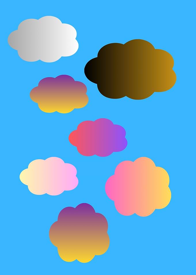 Colorful Gradient Clouds on Blue Sky