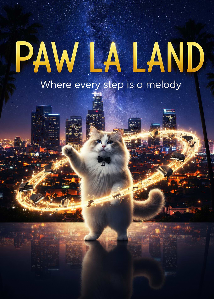 Paw La Land Cat Movie Poster
