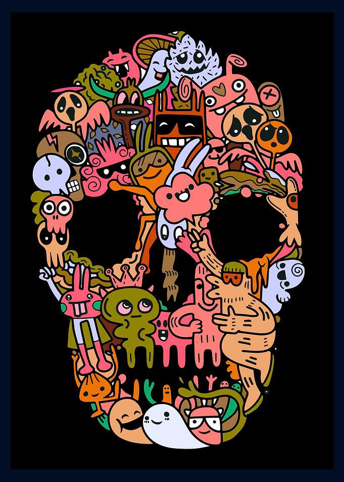 Doodle Skull Monsters