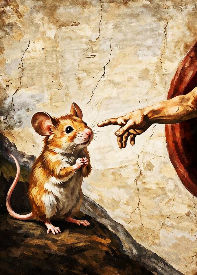 Mouse Reaching for God's Finger
