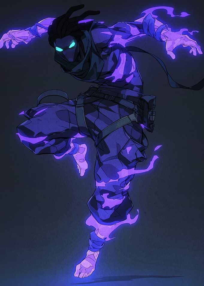 Ninja with purple energy