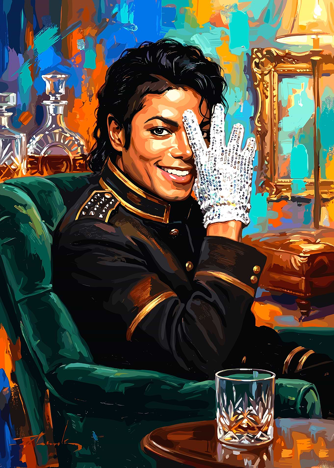 Michael Jackson in a Black Military Jacket