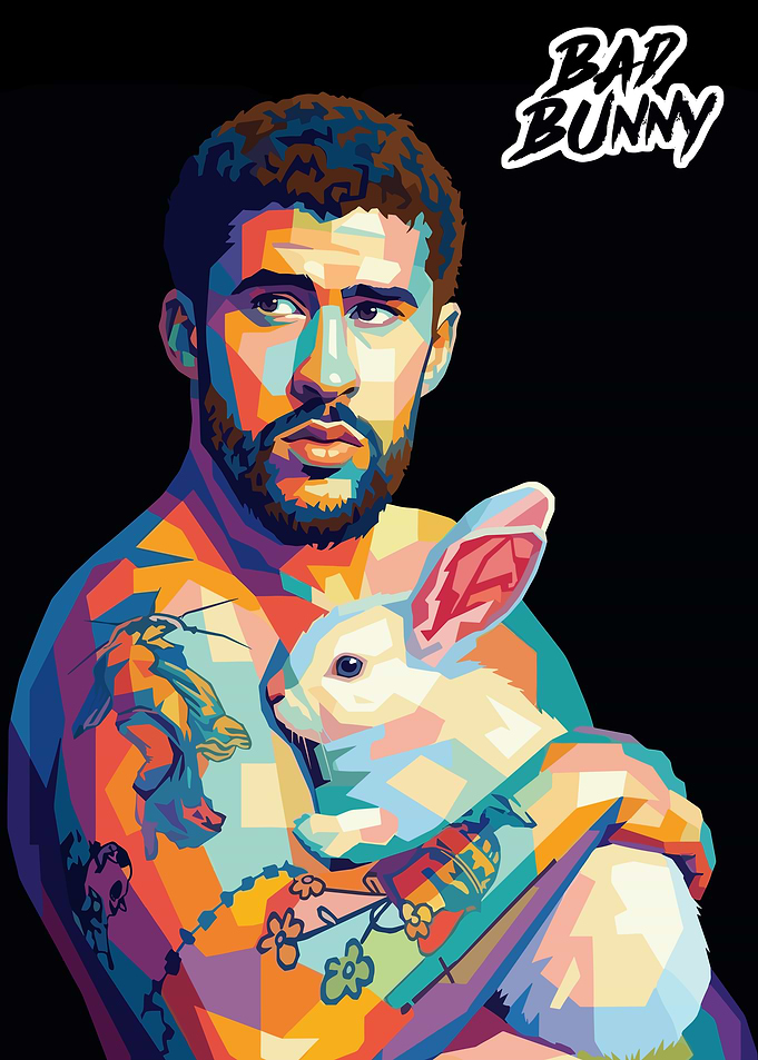 Bad Bunny Pop Art Portrait