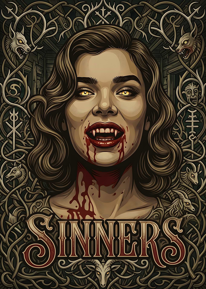 Vampire Woman with Bloody Fangs