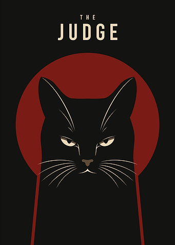 The Judge Black Cat Minimalist Poster