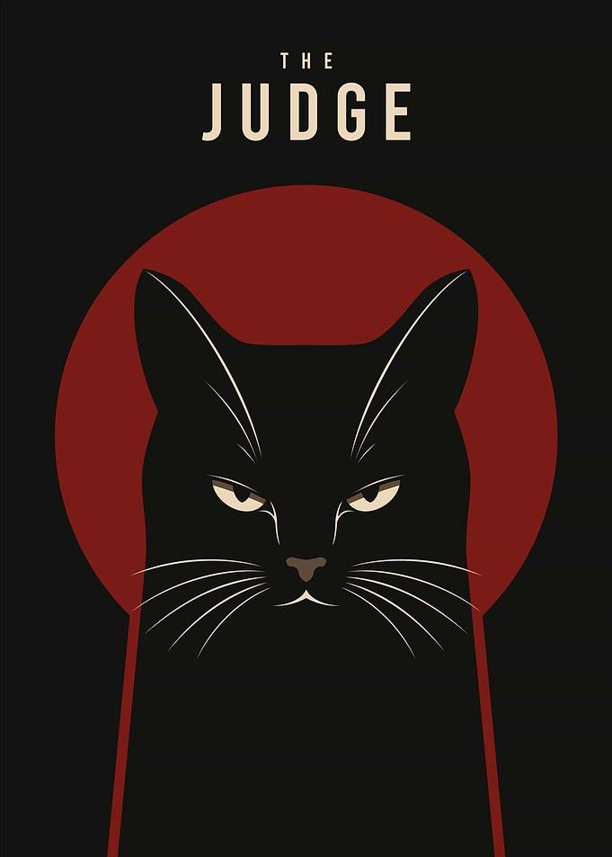 The Judge Black Cat Minimalist Poster