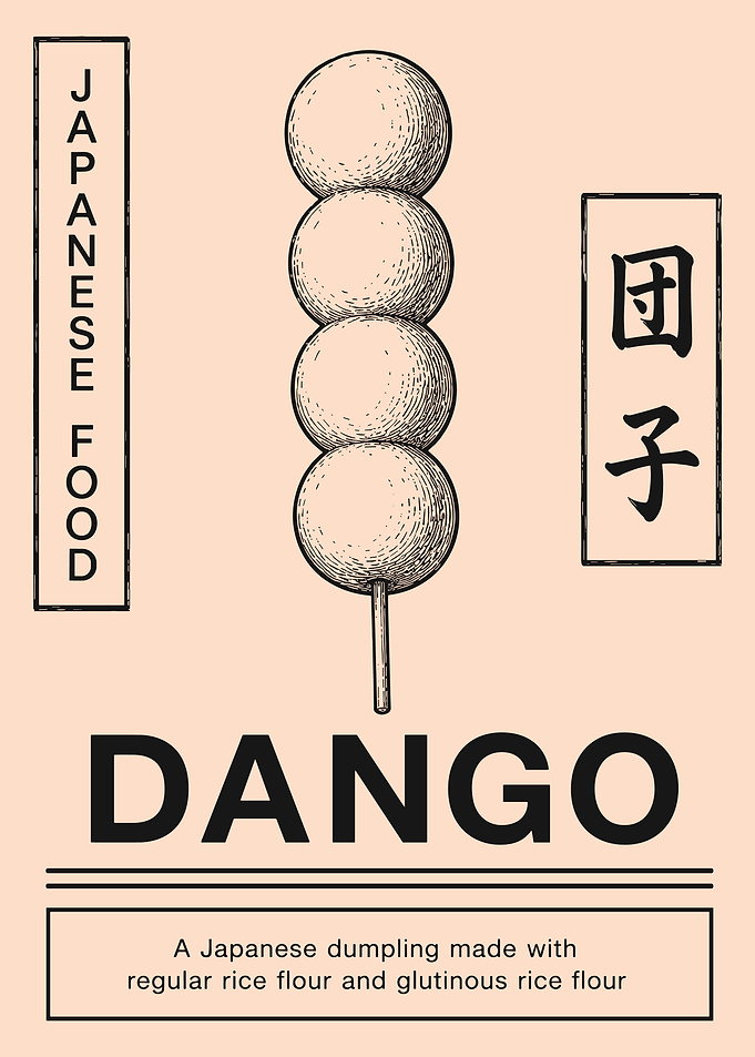 Dango Japanese Food Poster – Vintage Japanese Culinary Wall Art
