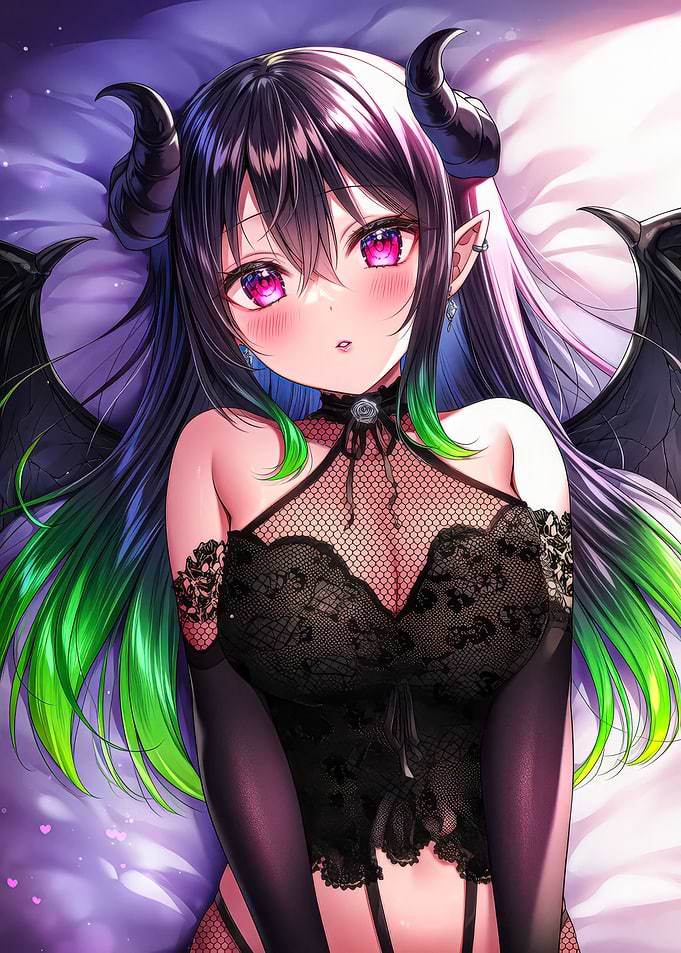 Anime Demon Girl in Lingerie