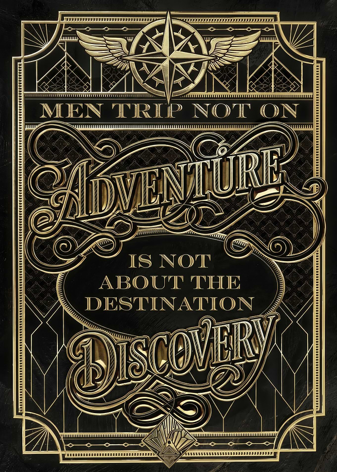 Art Deco Adventure Quote Poster