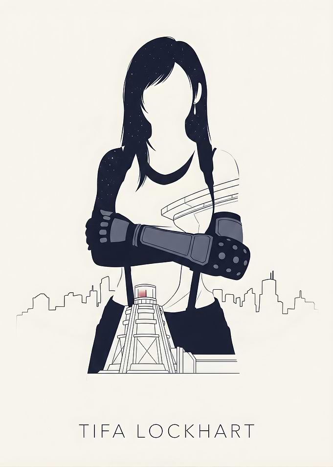 Final Fantasy VII Tifa Lockhart Minimalist Art