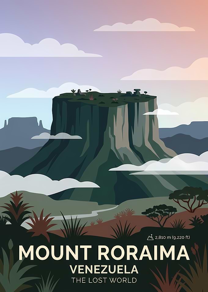 Mount Roraima Venezuela The Lost World Poster