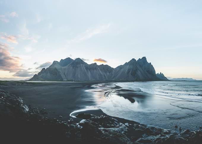 Dramatic Icelandic Coastline at Sunset
